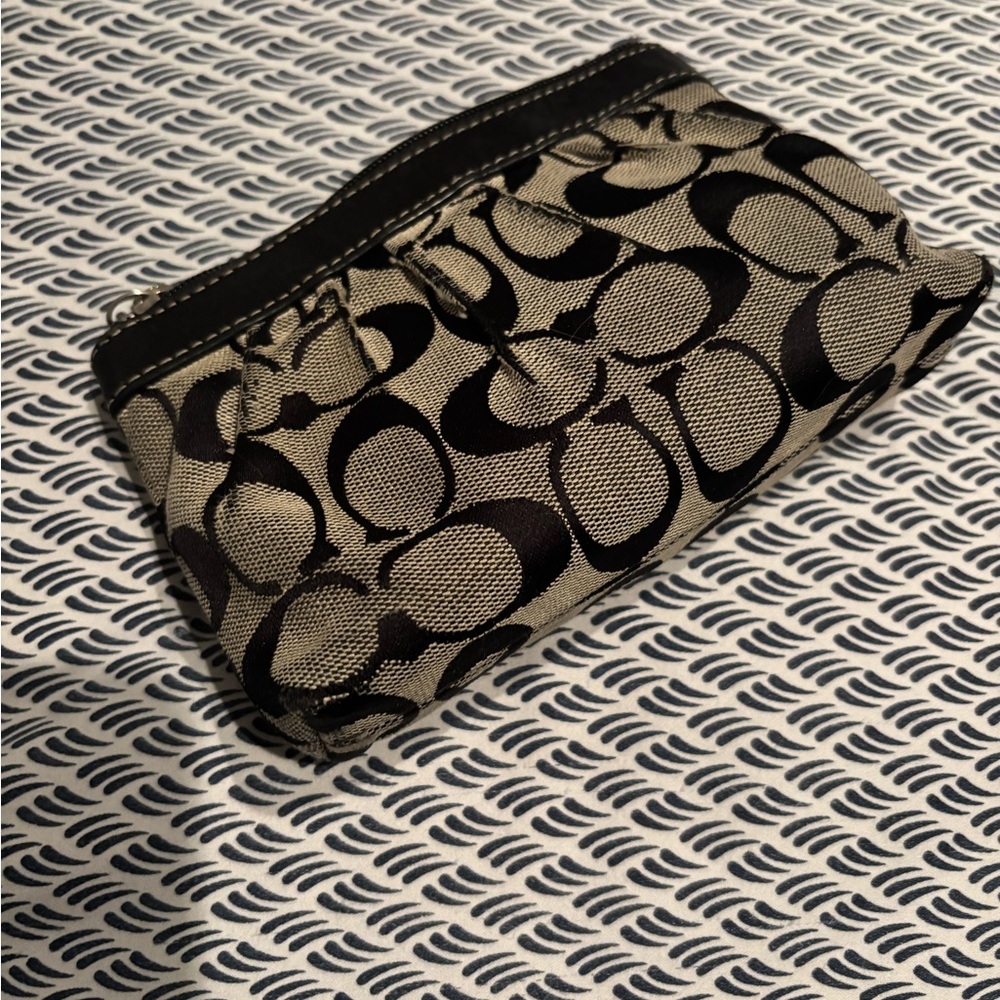 Coach Black and grey Cosmetic Pouch travel bag